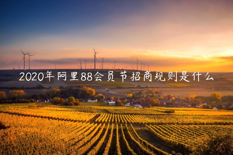 2023年阿里88会员节招商规则是什么